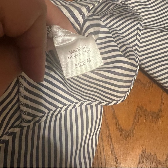 PETERSYN Davenport Smocked Off The Shoulder Striped Smocked Top M Bell Sleeves - Picture 9 of 16